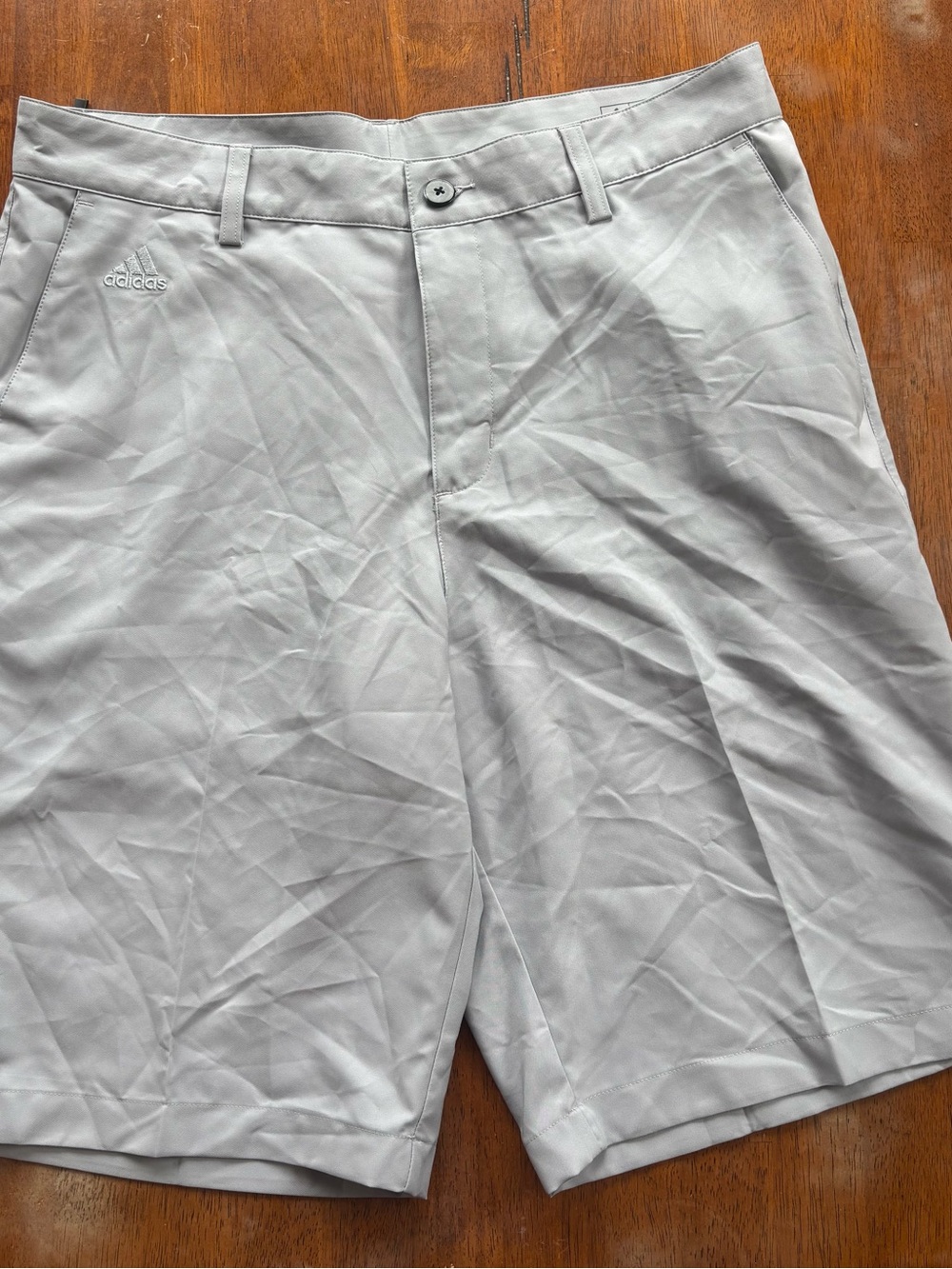 adidas Men’s Light Gray Golf/Performance Flat-Front Shorts